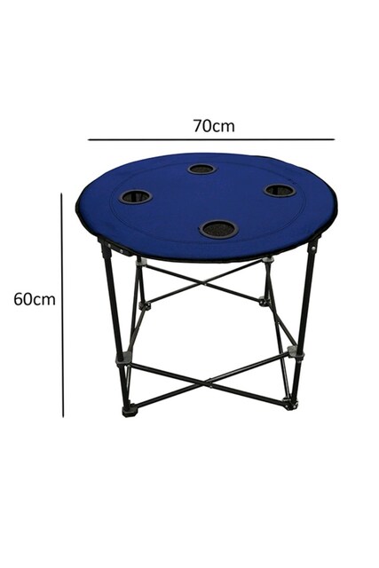 MOUNTY Katlanır Bardaklıklı Taşıma Çantalı Yuvarlak Piknik Masası 70x6