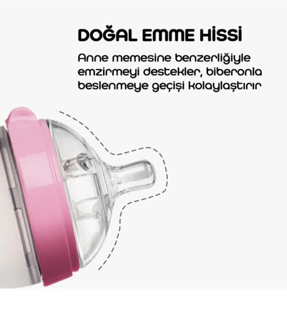 Comotomo Antikolik Silikon Biberon 250ml Yeşil - Orta Akışlı (3-6 AY) - 5