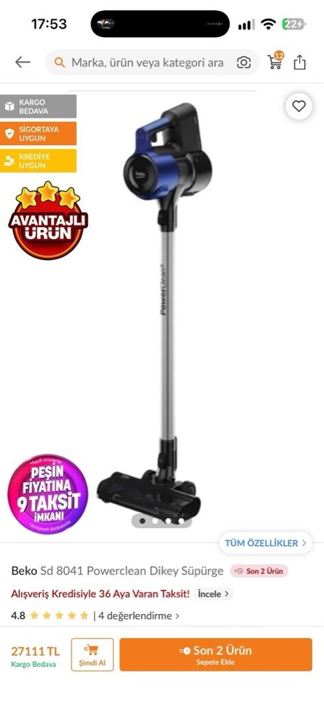 BEKO SD 8041 ŞARJI DİKEY SÜPÜRGE - 4