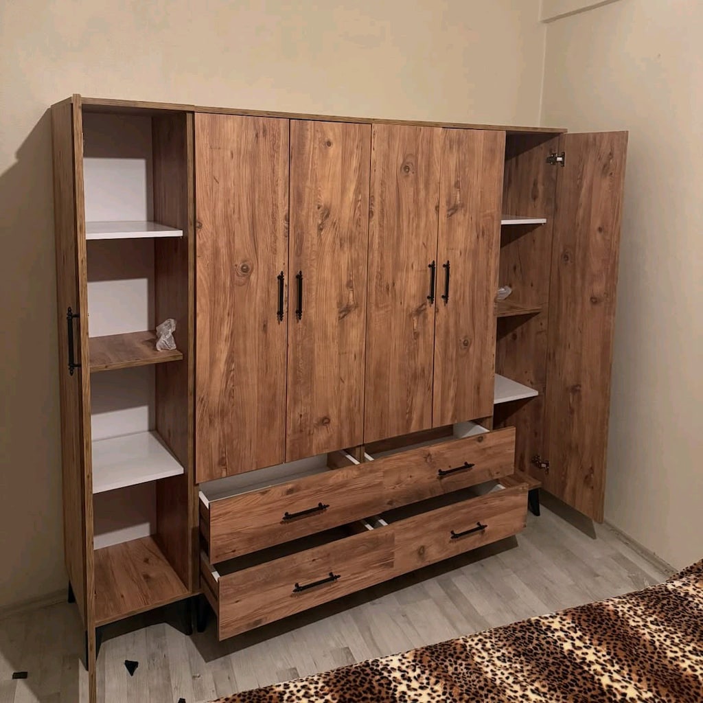** 6 KAPAKLI DOLAP** ÜCRETSİZ KURULUM KAPIDA ÖDEME GARDROP ELBİSE DOLA - 2