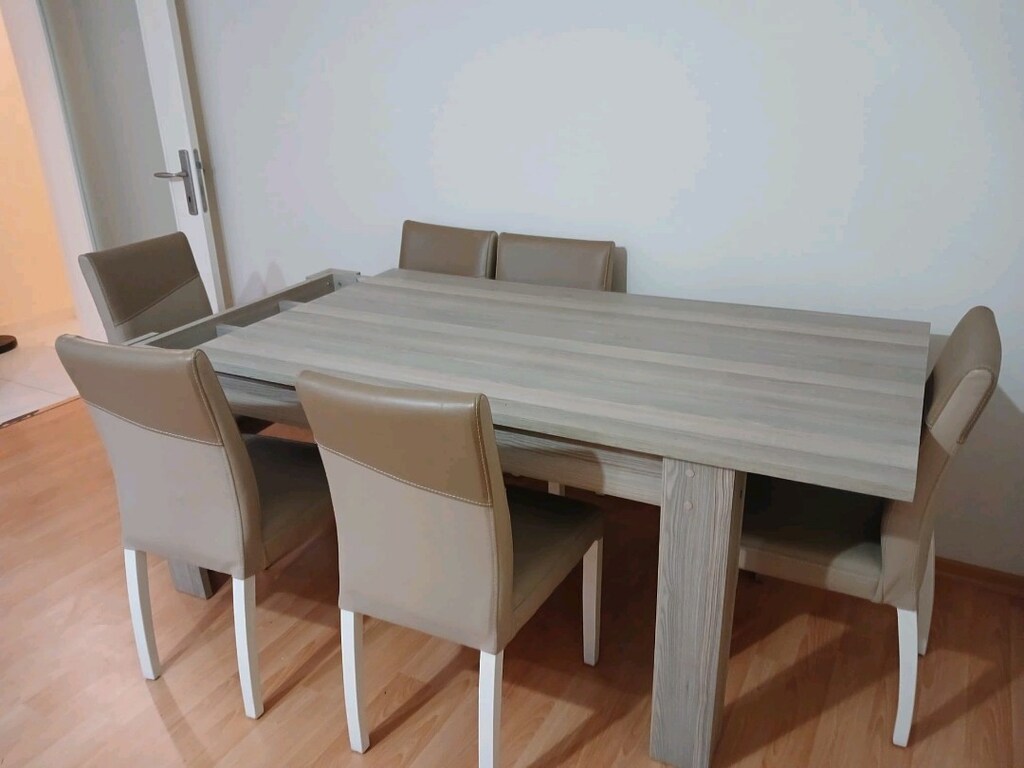 Temiz Durumda Üstten Kayar Açılır, Gizli Bölmeli Yemek Masası - 5