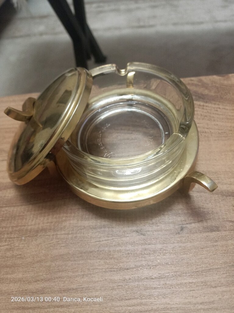 pirinç malzeme Paşabahçe kapaklı küllük - 5