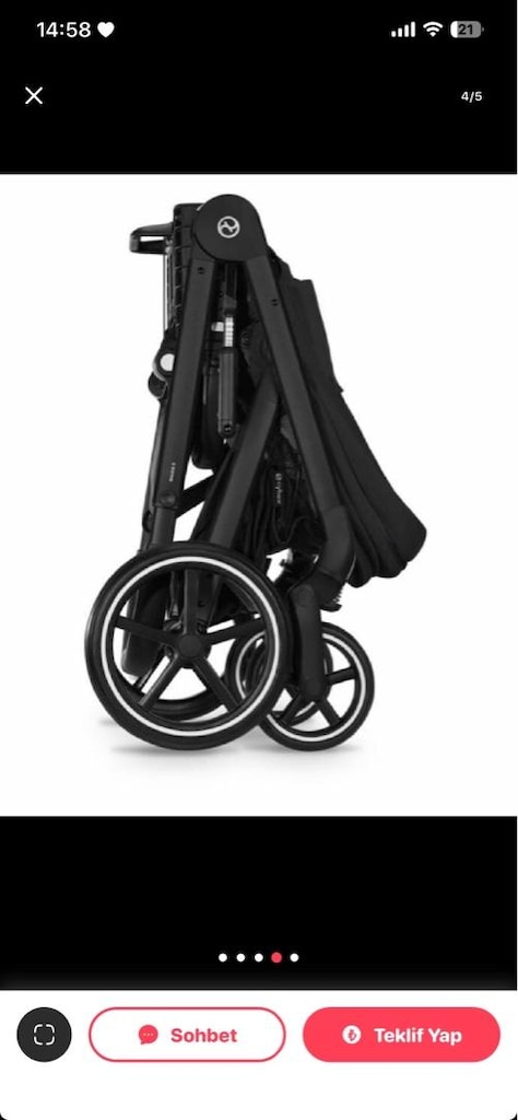 cybex balios s lux black moon black bebek arabası - 2