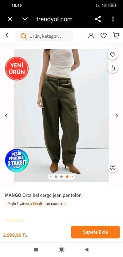 MANGO Cargo Jean Pantolon