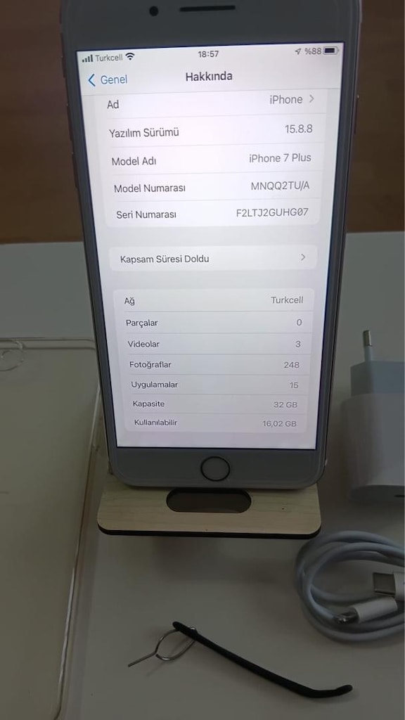 iPhone 7 Plus GB..32 tr cihazı pil 100 parmak okuyucu çalışıyor - 5