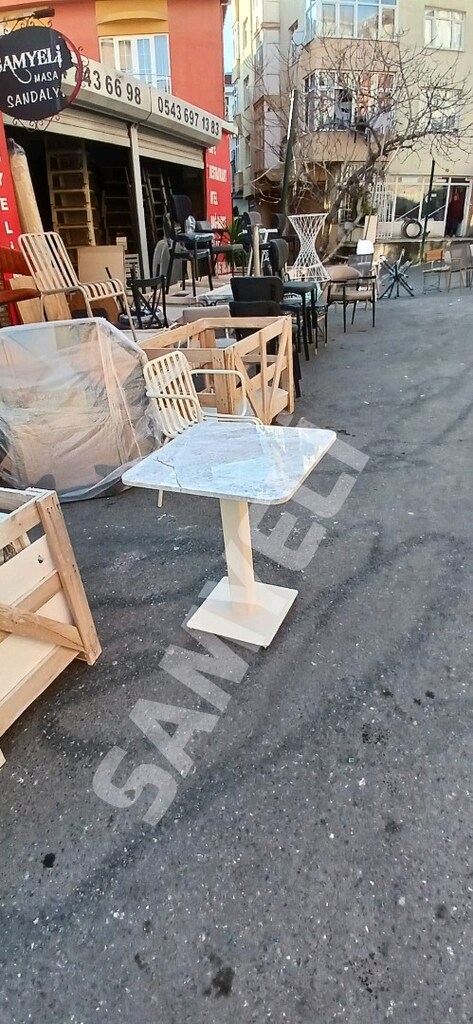 SİYAH - BEYAZ - BEJ RENK SEÇENEKLERİNDEN MEVCUT MERMER MASA - 5