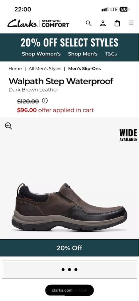 Clarks Walpath Step Waterproof - hakiki deri 42,5 - 3