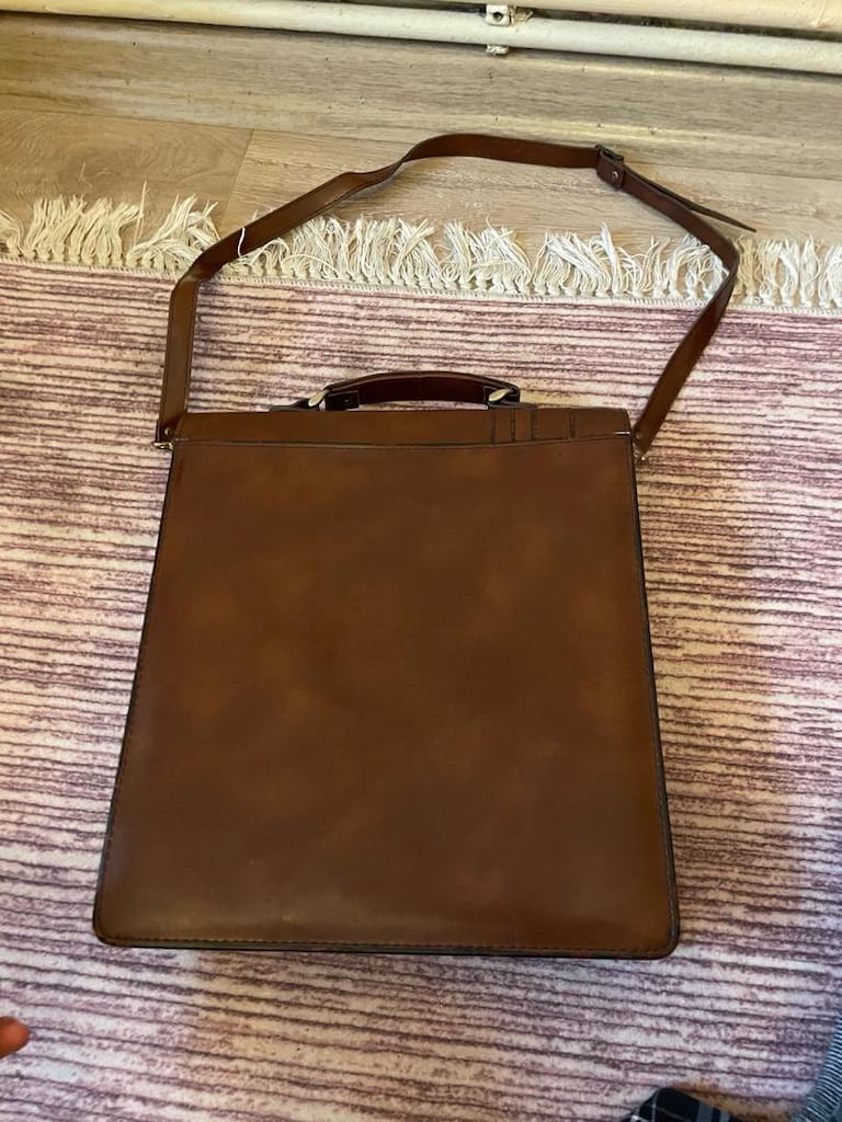 orijinal vintage deri çanta - 7