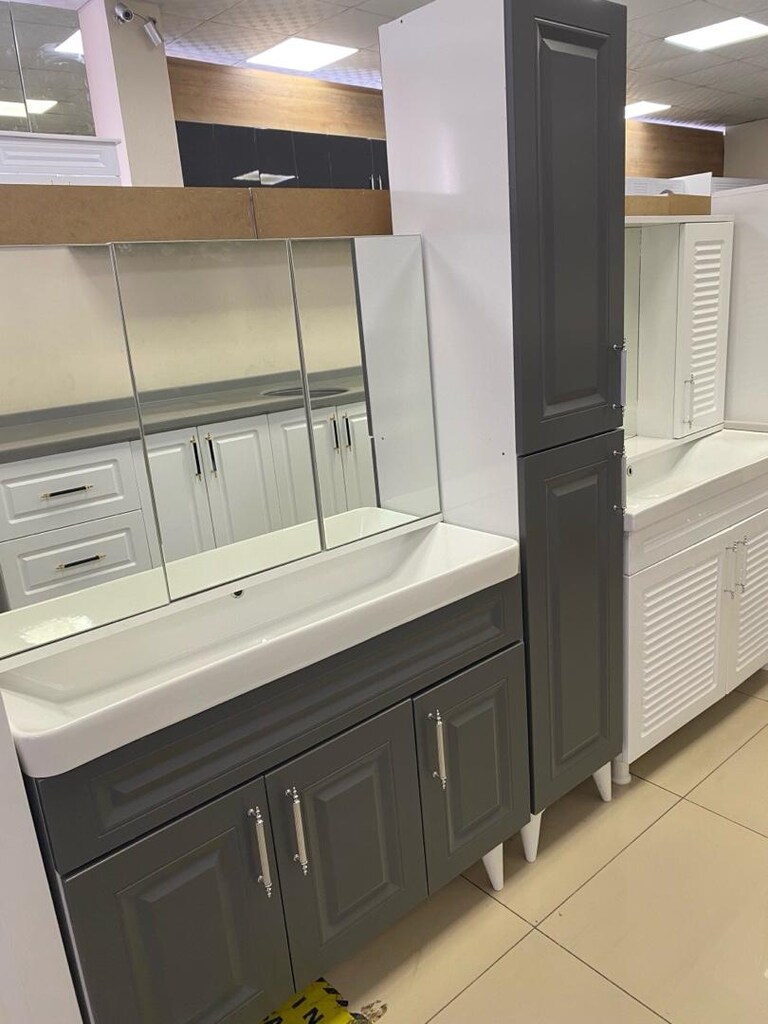 100 cm banyo 35 cm kiler seramiktaş banyo dolabı medefe mebrankapak - 2
