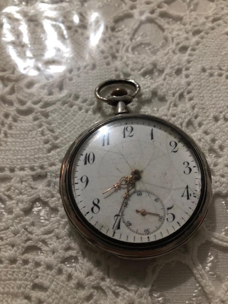 Ancre 1910 yıllar gümüş kasa cep saati - 2