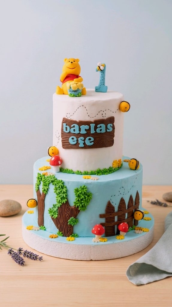 Maket pasta doğum günü winnie the pooh Safari Tema deniz tema