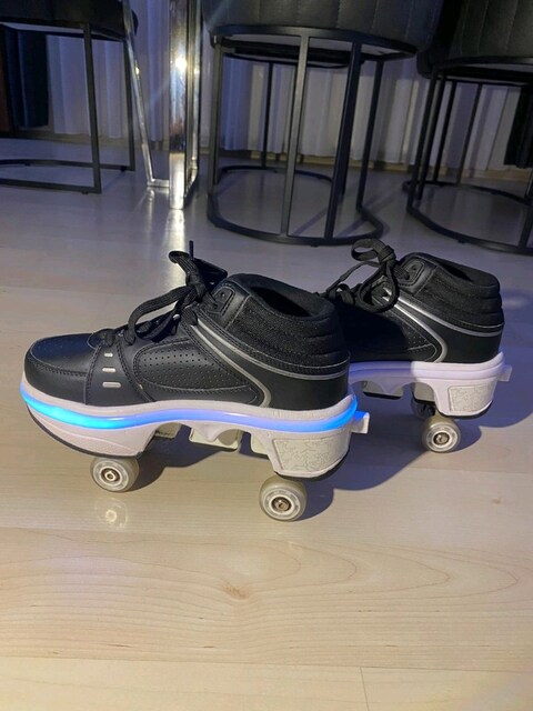 Siyah LED Tekerlekli Çocuk Paten Ayakkabı