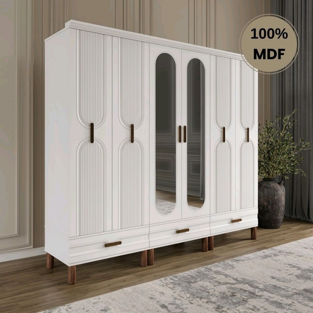6 Kapaklı Bohem Gardırop, 6 Kapılı MDF Dolap - 6