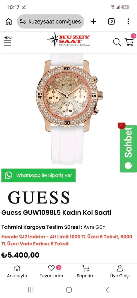 Guess Confetti Rose Gold Kristal Taşlı Beyaz Silikon Kadın GUW1098L5 - 10