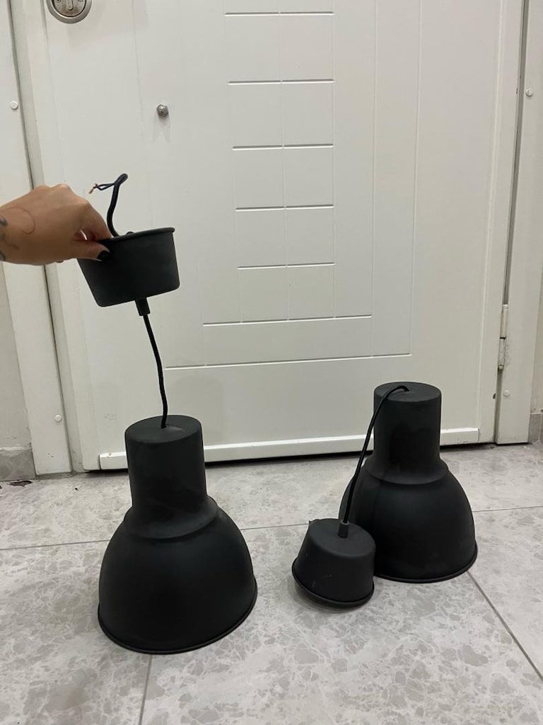 IKEA HEKTAR koyu gri 47 cm sarkıt lamba – 2 adet - 2