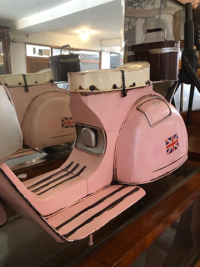 Dekoratif Retro Metal Maket Vespa Scooter Motosiklet Biblo - 4