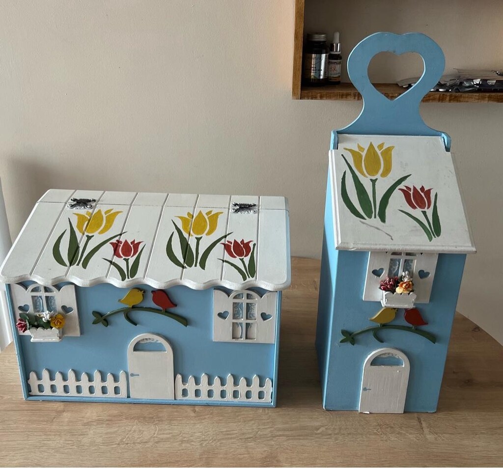 Ahşap El Yapımı Ekmeklik ve Poşetlik Takımı - 5