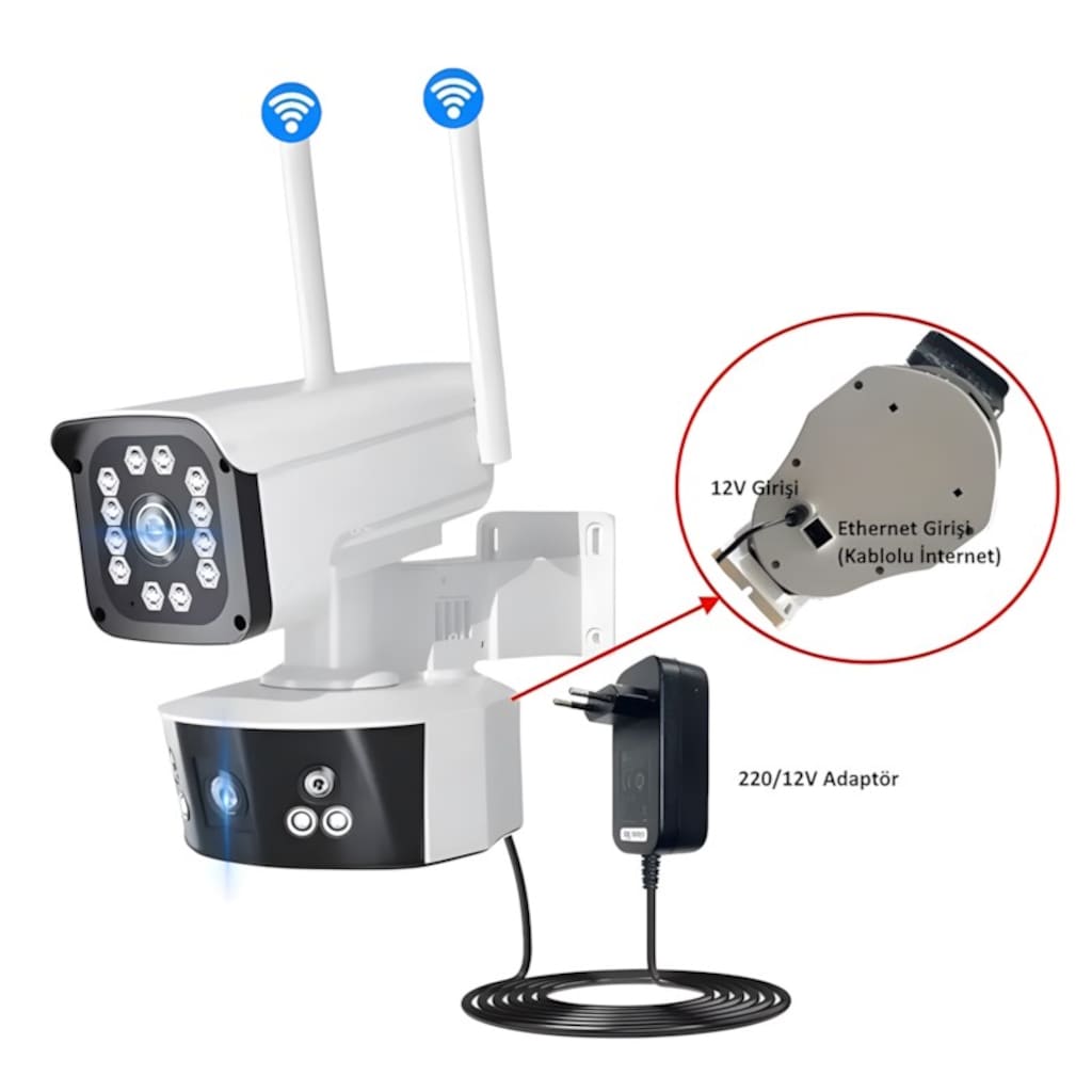 O-Kam 3032 6 MP Gece Görüşlü IP Wi-Fi Güvenlik Kamerası - 3