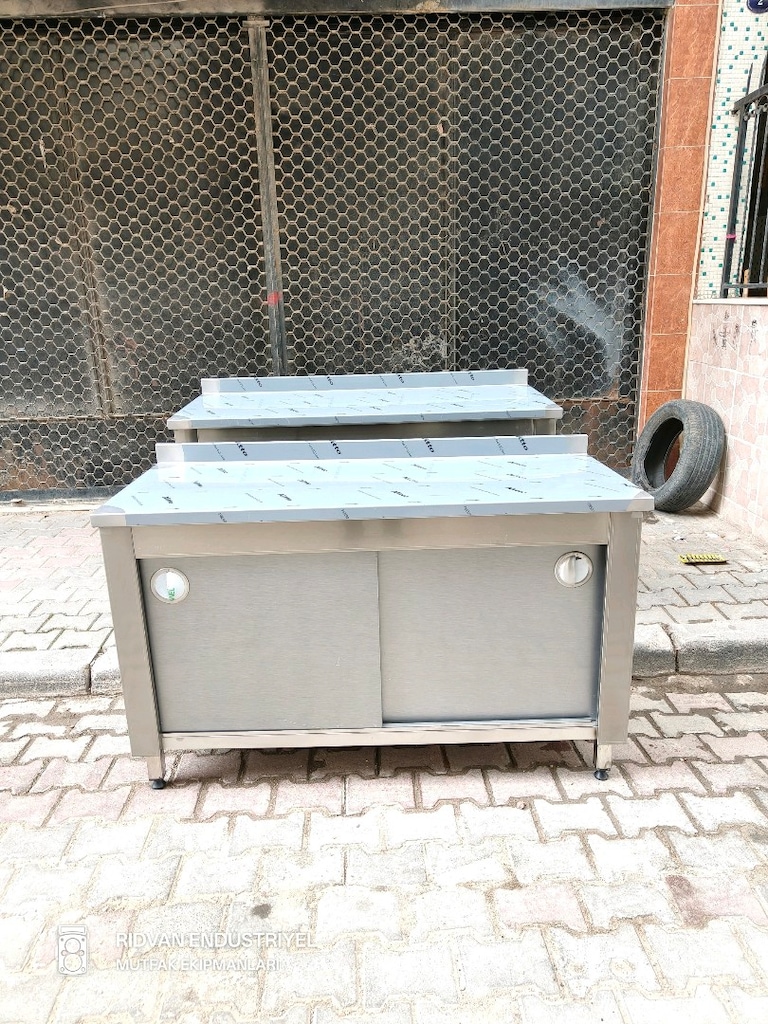 140 cm krom tezgah hazır mutfak krom çalışma tezgahı endüstriyel tezga - 11