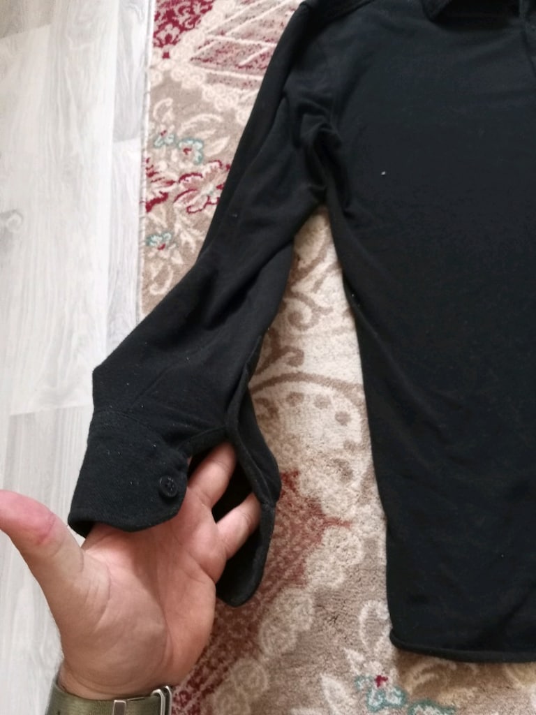 Mavi Siyah Uzun Kollu Fitted Gömlek M/XS - 3