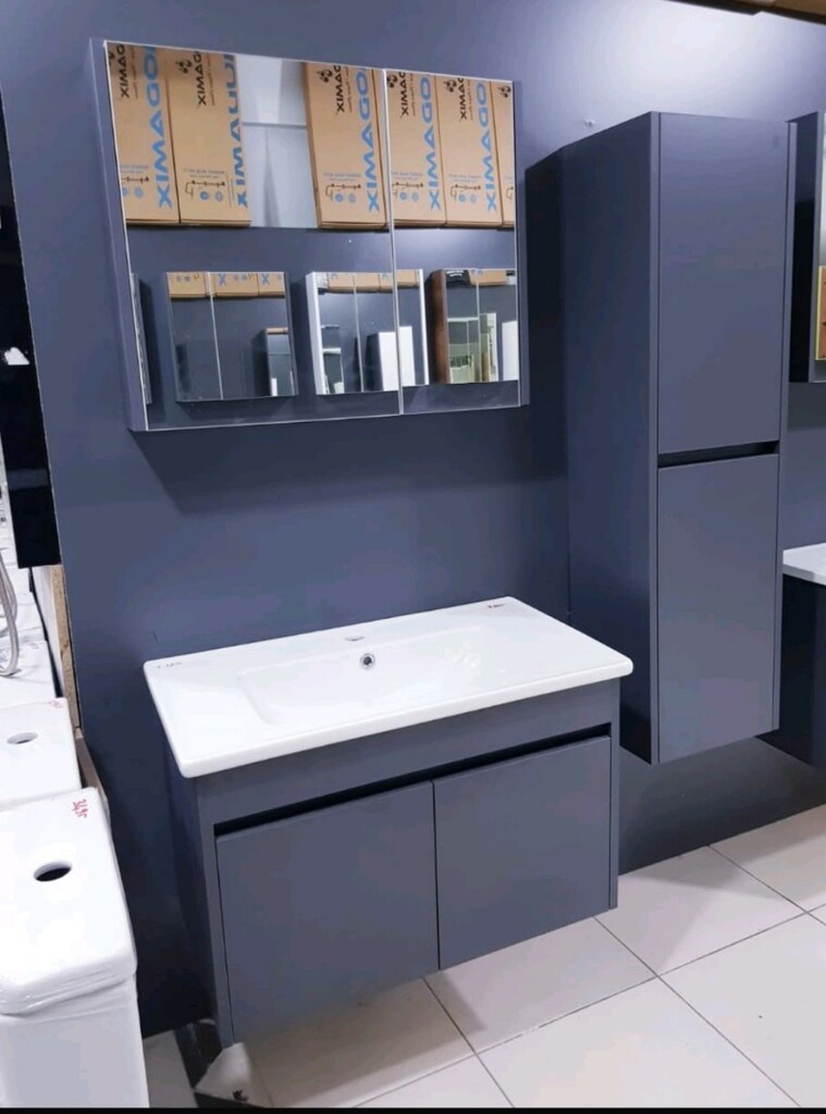 80 cm MDF kapaklı banyo dolabı takımı - 4