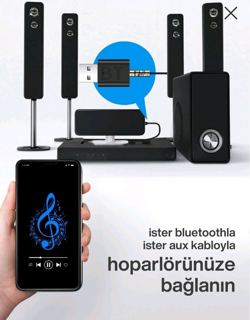 Araba ve Eski Teypler için Bluetooth Adaptör - 3