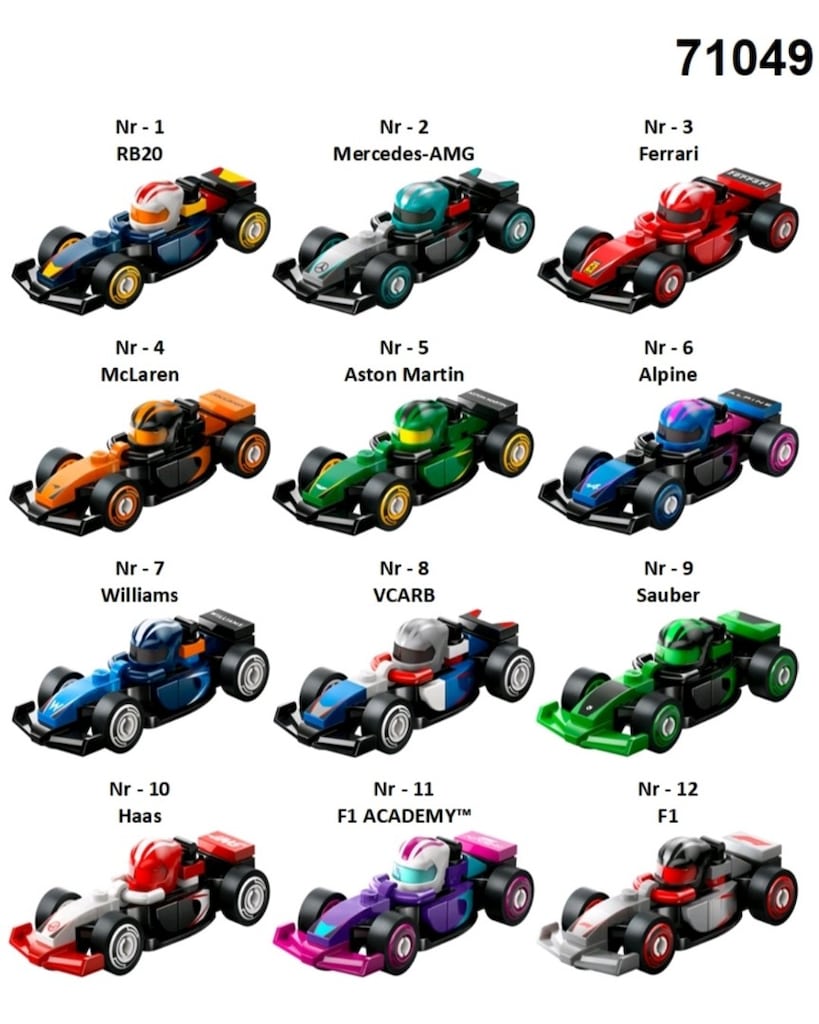 LEGO 71049 Minifigures Formula F1 Race Cars NO:9 Sauber yarış arabası - 10