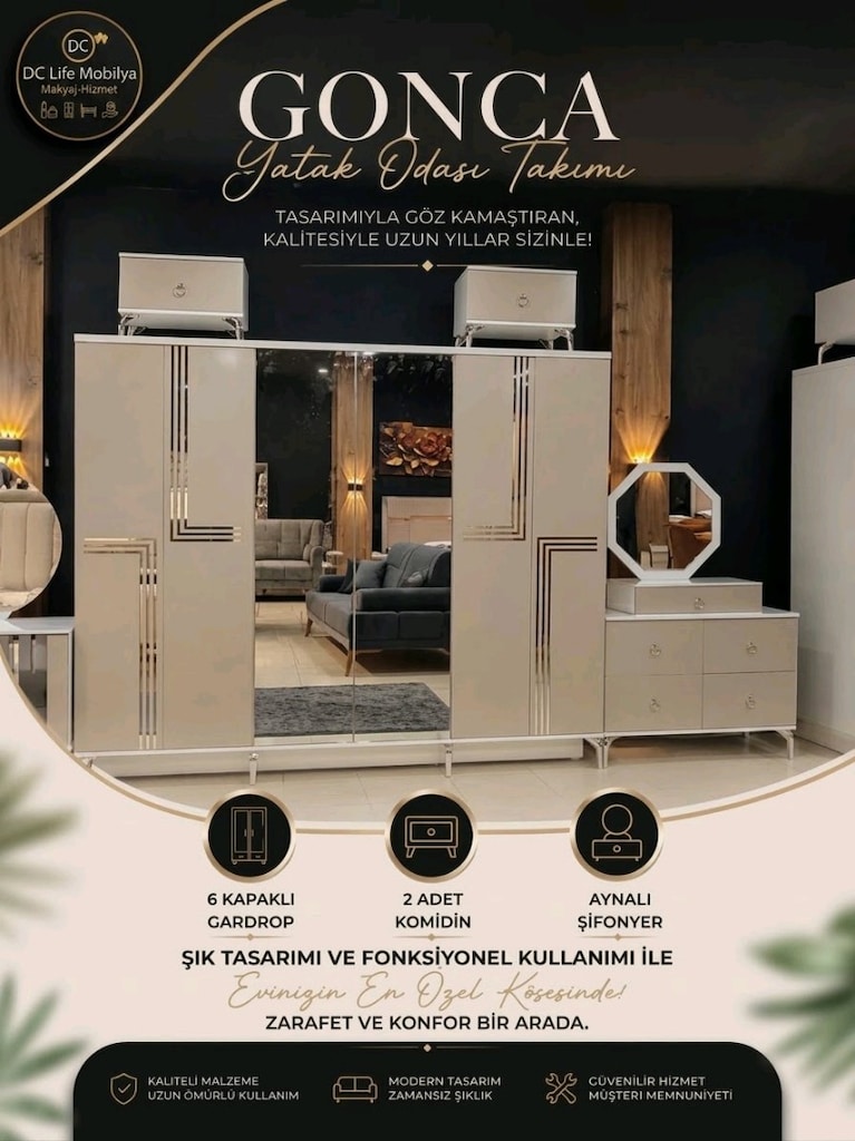 6 Kapaklı Gardırop Yatak Odası Takımı - 4