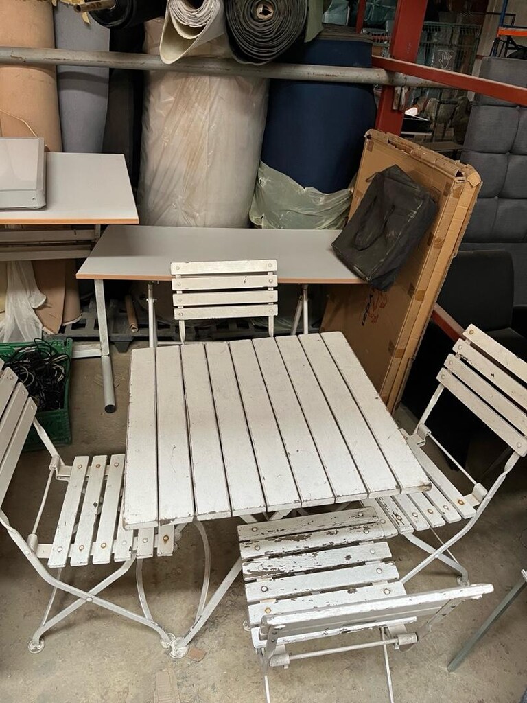 2Adet Beyaz Katlanır Bahçe Masa Sandalye Takımı - 2