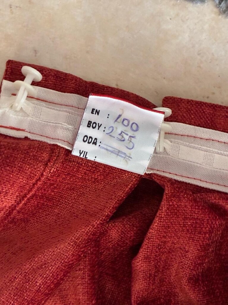 Taba rengi kadife 2 adet perde 100x260 cm - 3
