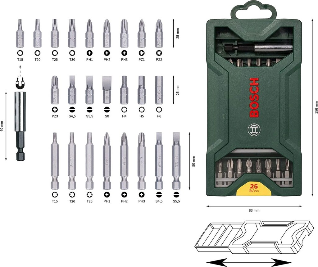 Bosch 25 parçalı X-Line Vidalama Seti orjinal - 3