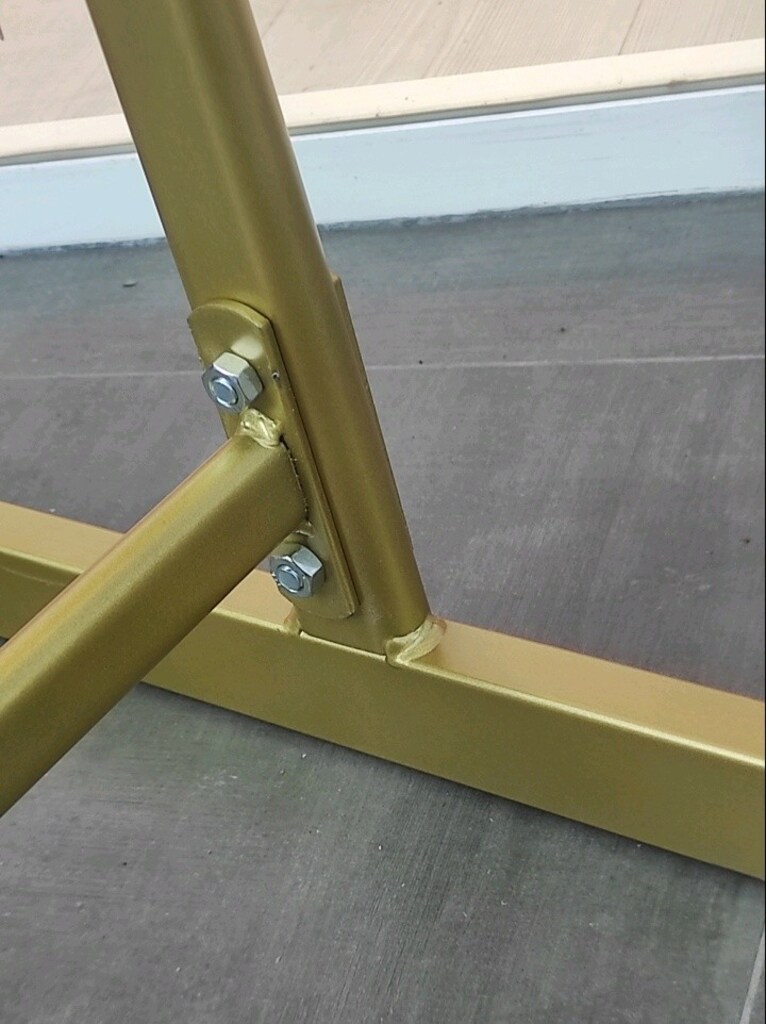 Askılık Stant Eşek,Metal Stand, Ayaklı Askılık,Tekerlekli Askılık,Gold - 3