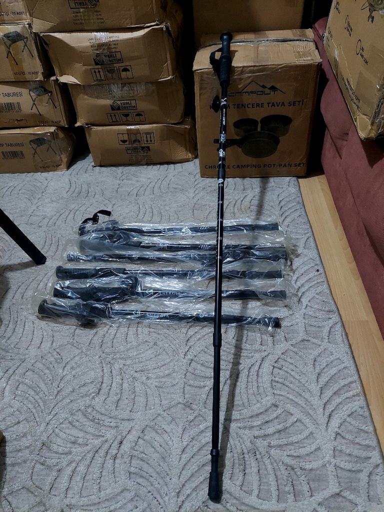 Kamp yürüyüş Baton-baston Katlanabilir Siyah Renk - 7