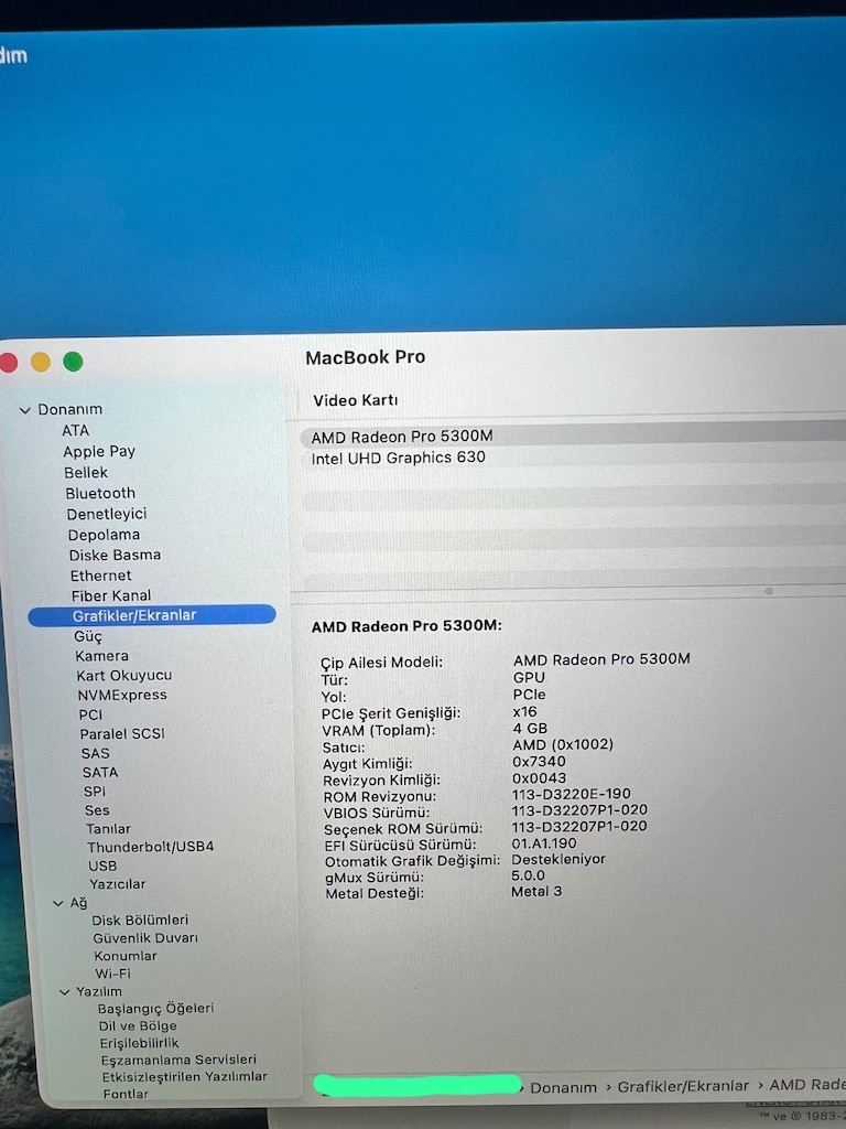 MacBook Pro 16" 2019 i7 16GB 512GB 5300M Kusursuz, Pil %99 - 6
