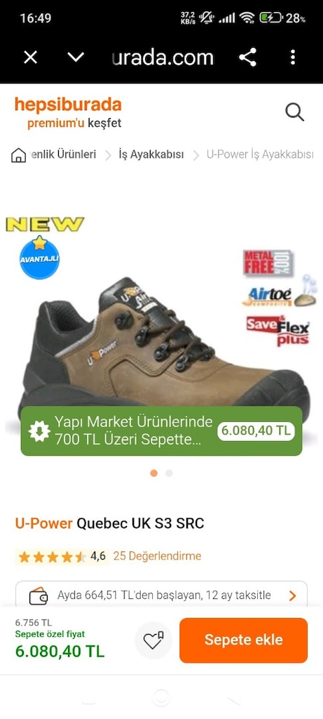 U-Power Quebec UK S3 SRC İş Ayakkabısı - 2