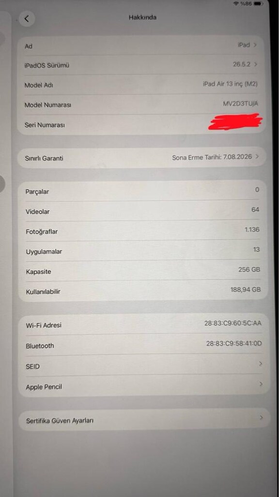 iPad Air 13” M2 256 GB ve Apple Pencil Pro birlikte satılıktır. - 4