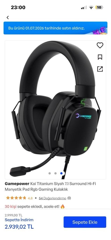 Kai Titanium 7.1 Oyuncu Kulaklığı