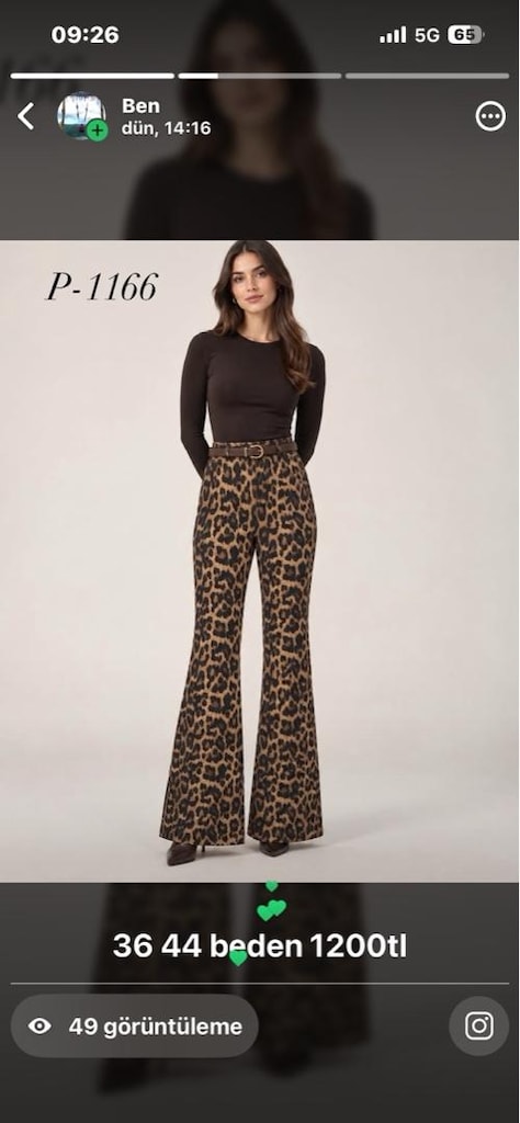 leopar pantolon double kumaş — görsel 2/3