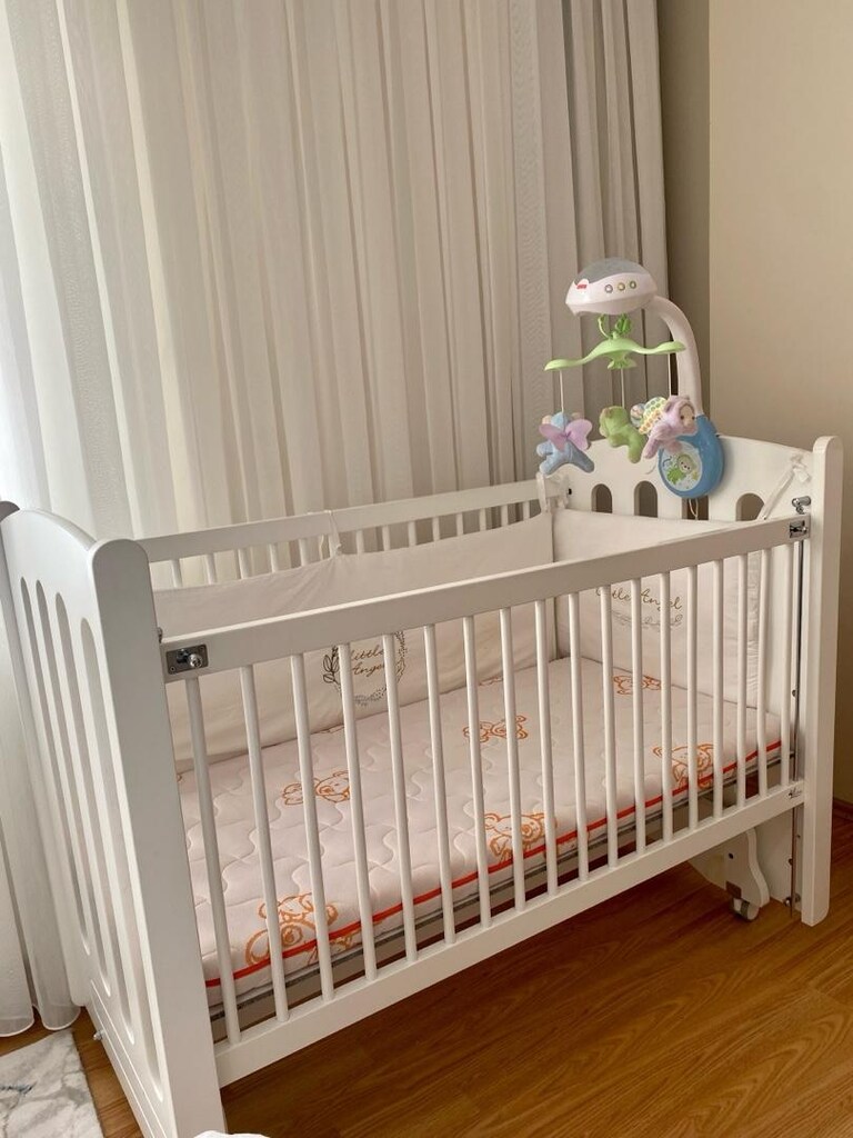 MeltemKids Mia Anne Yanı Ahşap Sallanır Beşik - 8