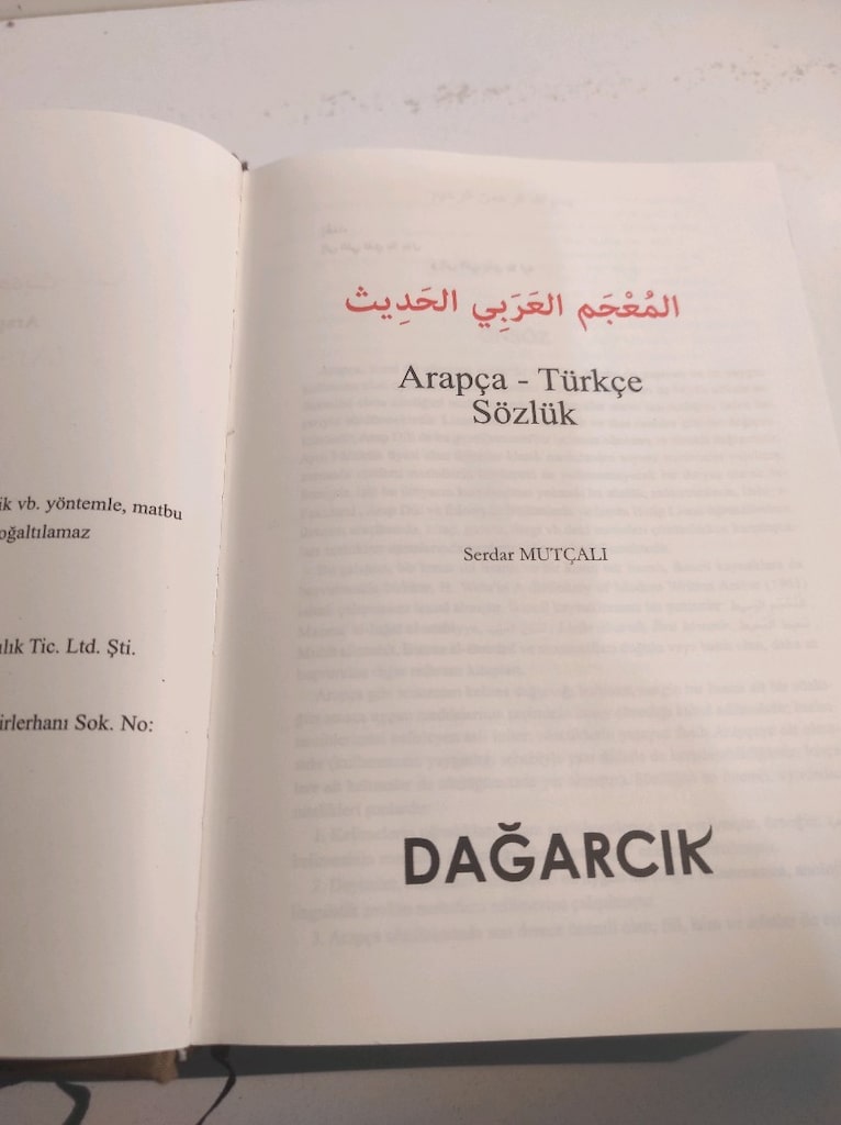 Arapça Türkçe Sözlük Serdar Mutçalı Dağarcık yayınları - 7