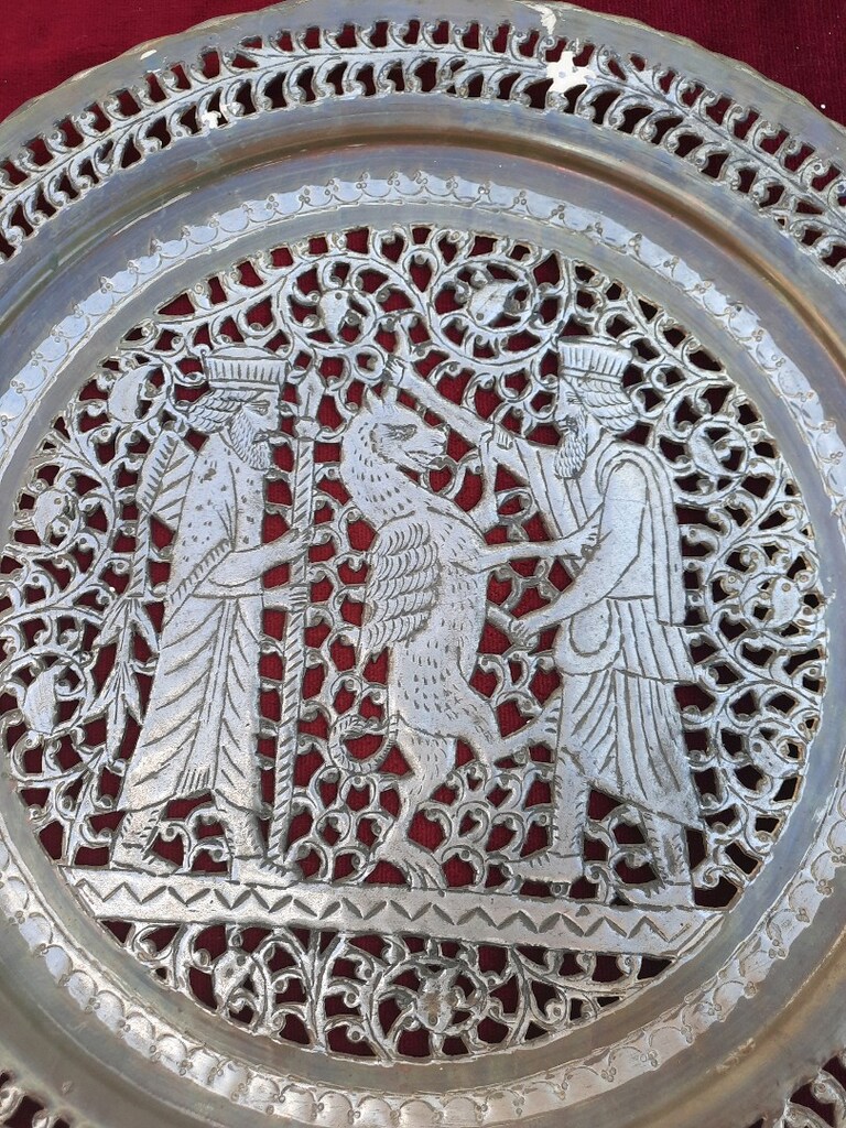 iran işi bakır işlemeli duvar dekoru - 2