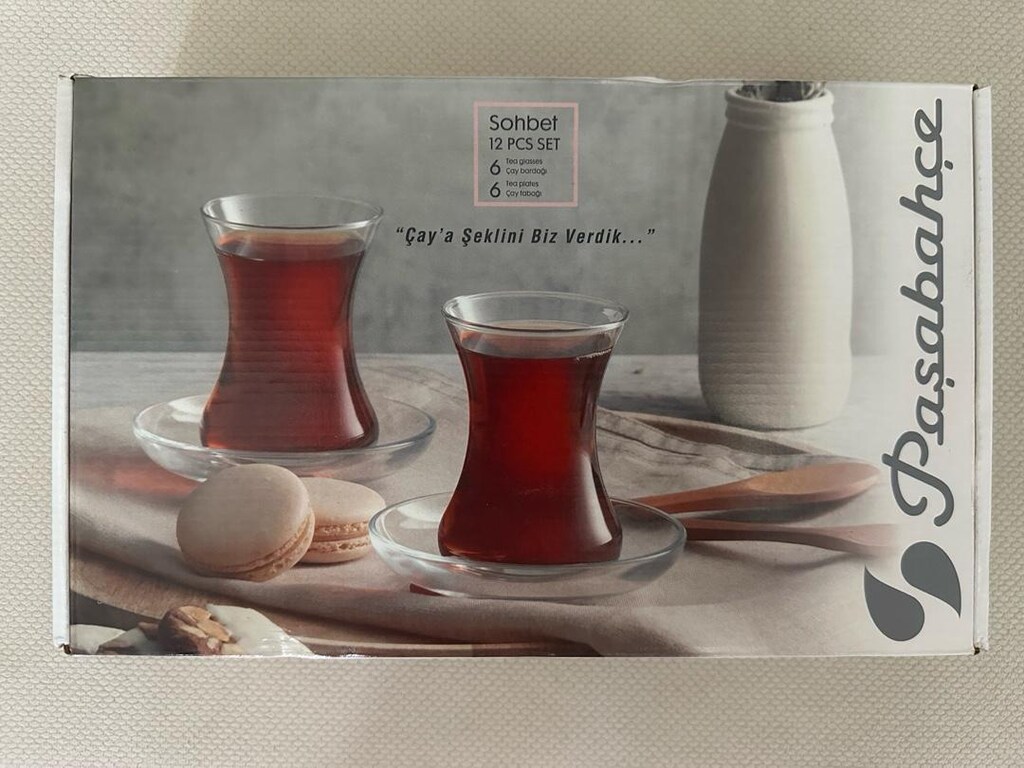 PAŞABAHÇE VE LAV MARKA 6'LI ÇAY BARDAĞI VE TABAĞI SIFIR - 2
