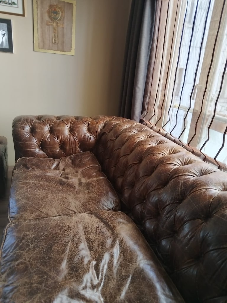 Mudo Concept Vintage Gerçek Deri Chesterfield Salon Takımı - 9