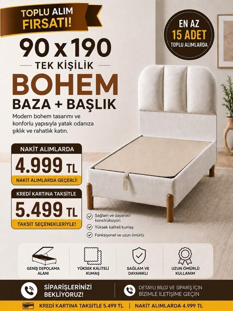 TEK KİŞİLİK YATAK BAZA BAŞLIK