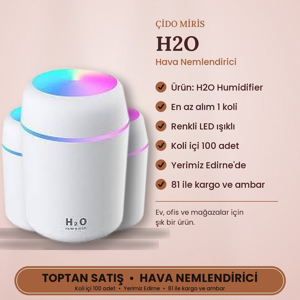 ÇİDO MİRİS RENKLİ IŞIKLI HAVA NEMLENDİRİCİ TOPTANCIDAN - 2