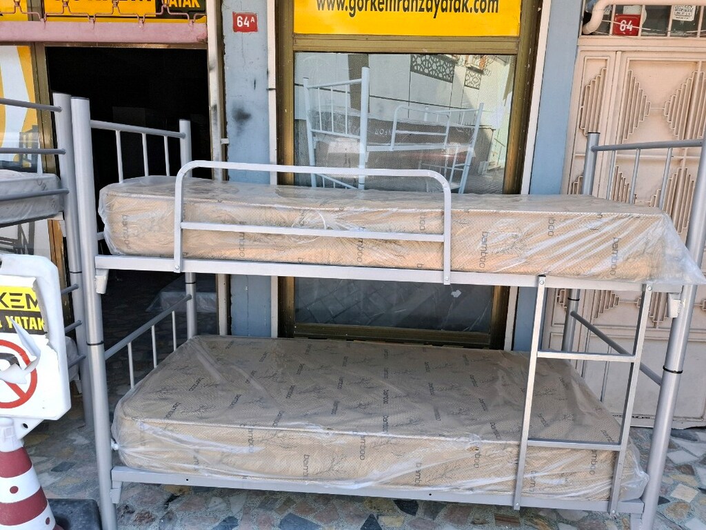 METAL GRİ RANZA 2 YATAK FİYATA DAHİLDİR UCRETSİZ TESLİMAT - 4
