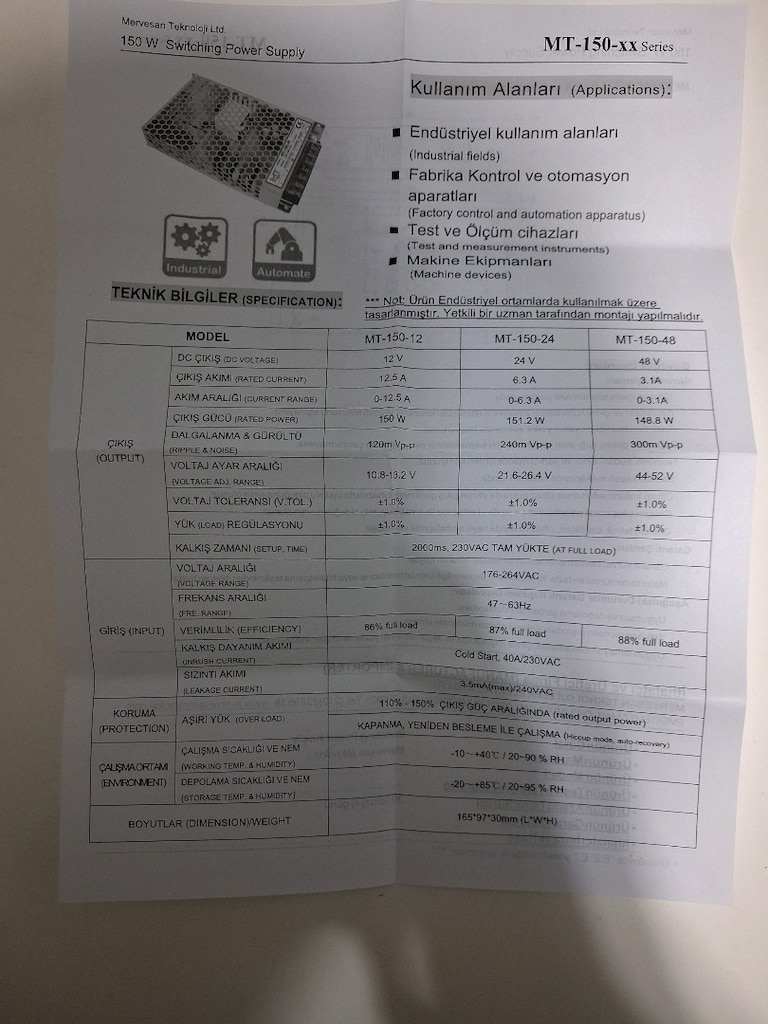 mervesan 12.5 A 150 W Güç kaynağı - 6