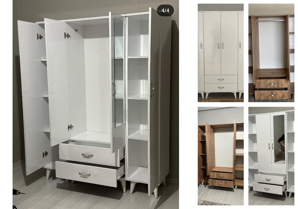 4 kapaklı elbise dolabı wdohgnprvg - 5