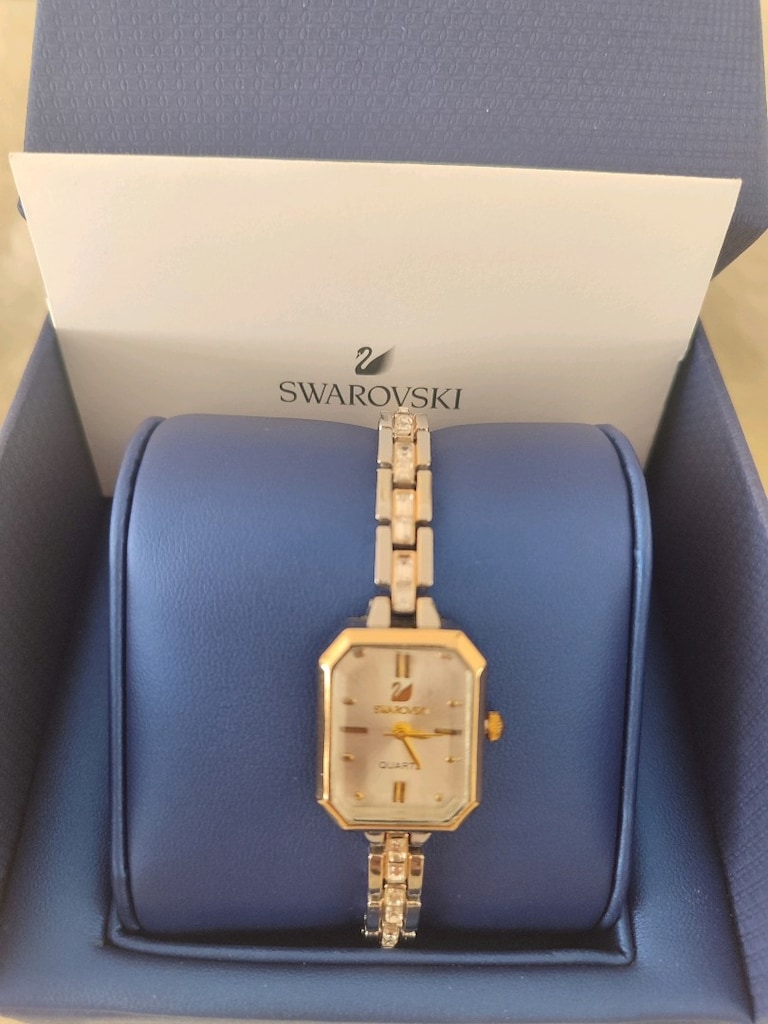 Swarovski Taşlı Gold Silver Saat - 3