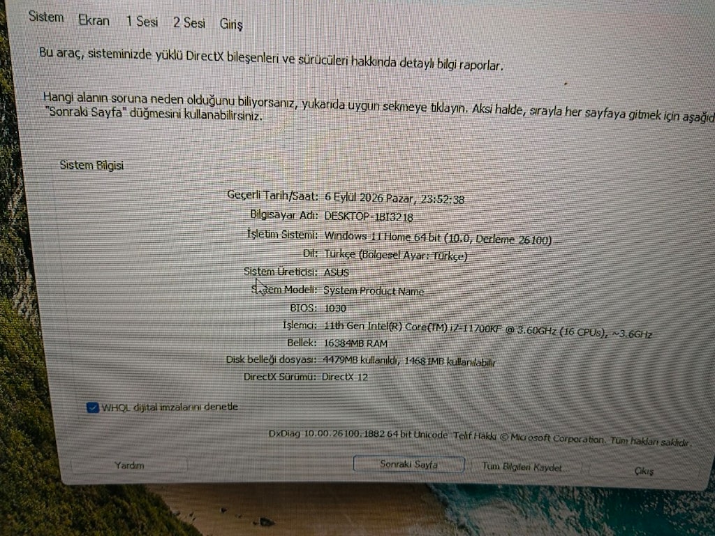 masa üstü i7 11700kf rx6600xt 27inç 165hz curved Asus tuf tertemiz sor - 9